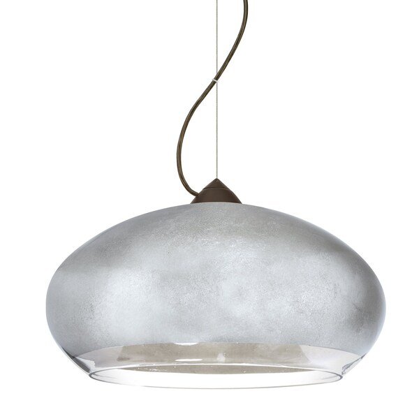 Besa Lighting Brio 14 Cord Pendant, Silver Foil, Bronze Finish, 1x75W Incandescent 1KX-4345SF-BR - main